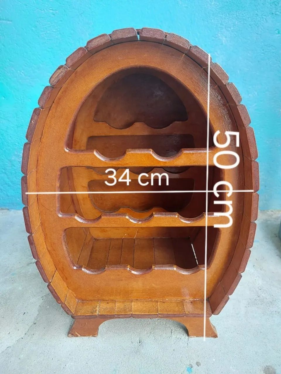 Adega de madeira rustica - 8 garrafas 