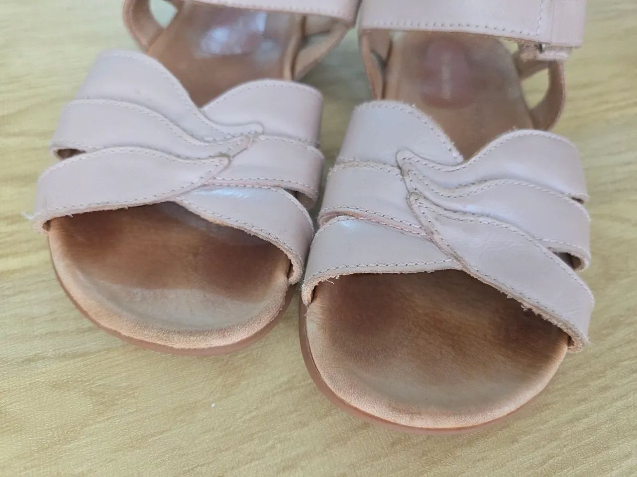 sandália tip toey joey couro rosa 25 - Foto 3