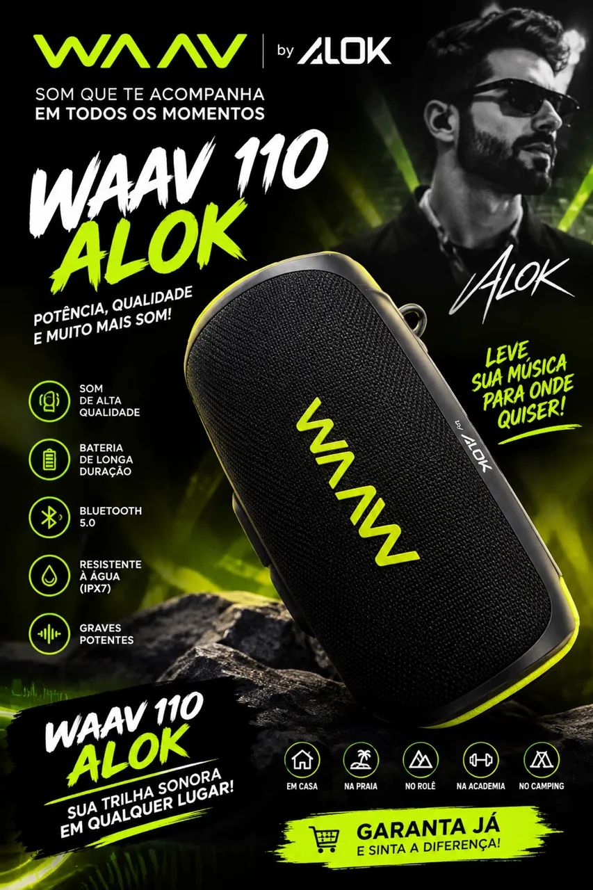 Caixa waaw 110 alok Bluetooth 