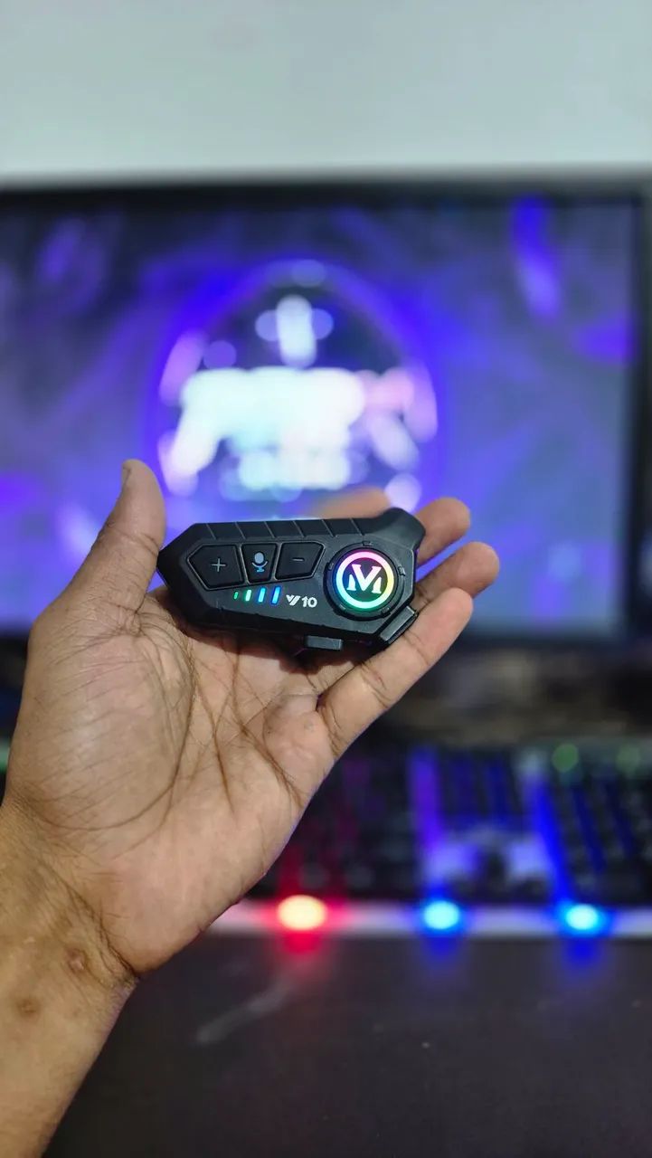 Fone De Ouvido Bluetooth Capacete Moto Sem Fio Microfone - Foto 2