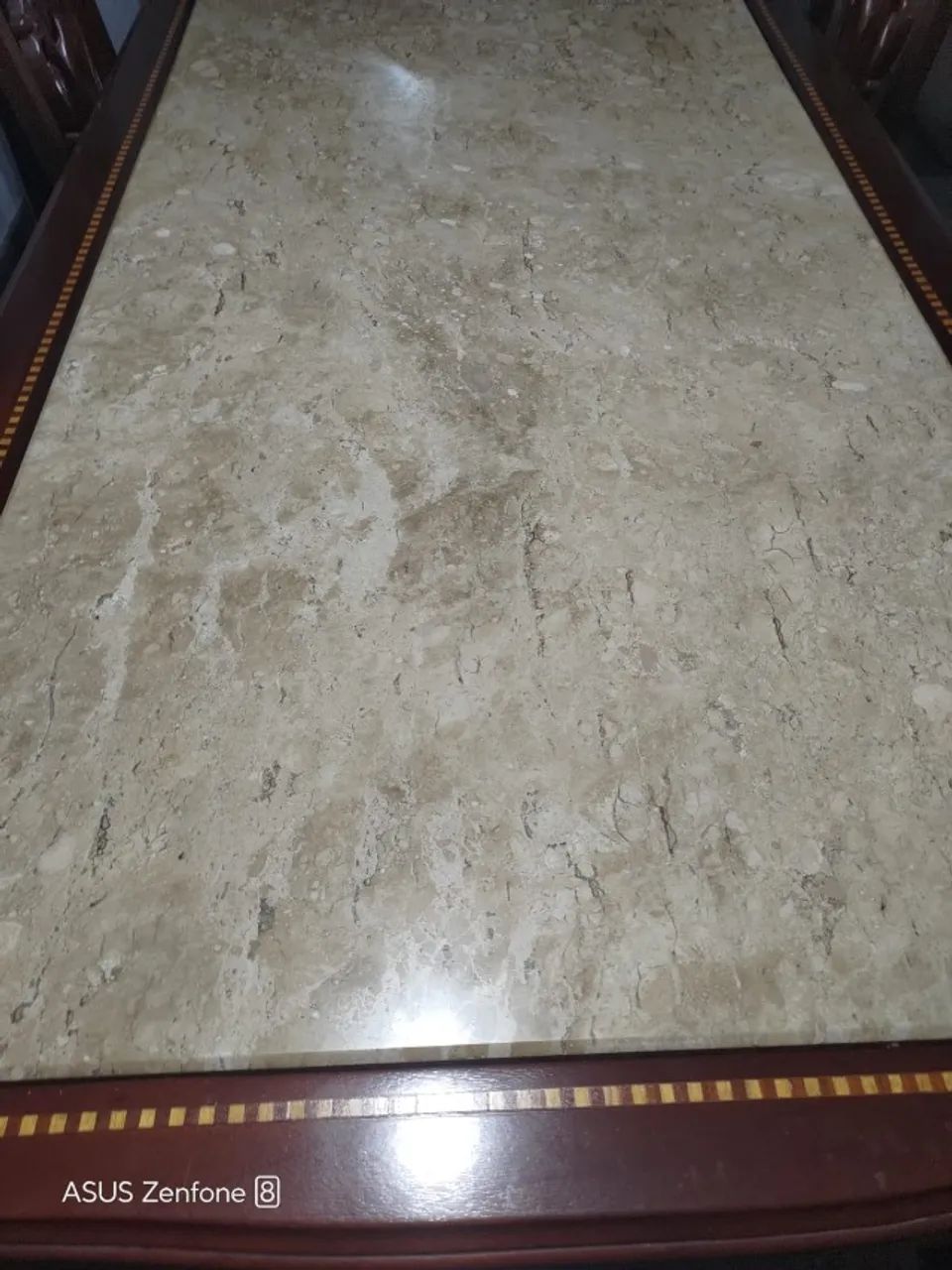 Mesa de madeira rustico com pedra de marmore - Foto 4