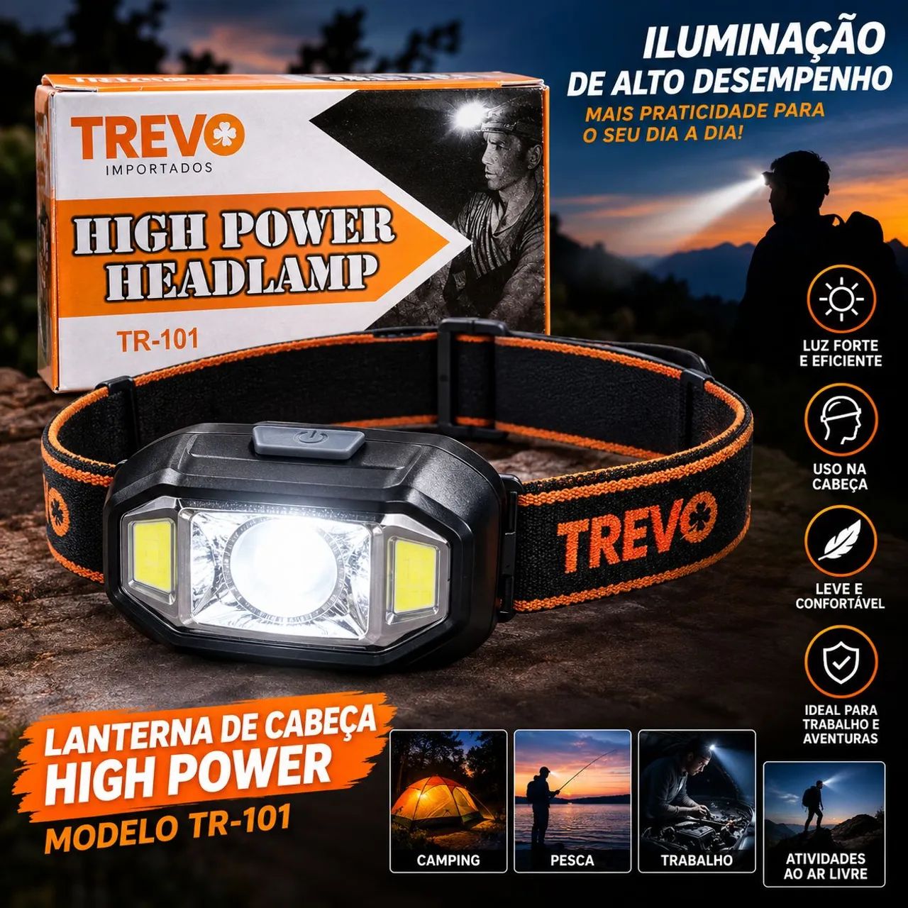 Lanterna de Cabeça LED High Power TR-101 - Nova - Foto 2