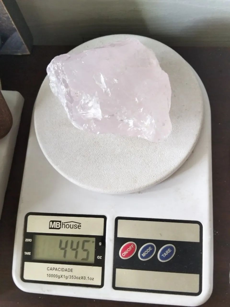 Arte em Quartzo rosado natural 445g - Foto 4