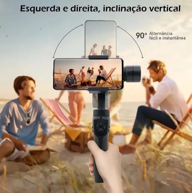 Estabilizador Gimbal F8 Celular Smartphone Até 7 Polegadas Cor Preto - Foto 5