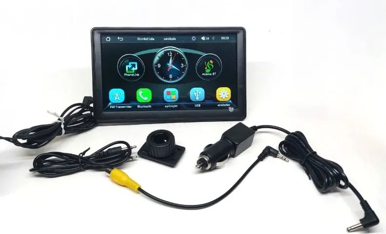 Multimídia Portátil USB Bluetooth Carplay Android auto - Foto 2