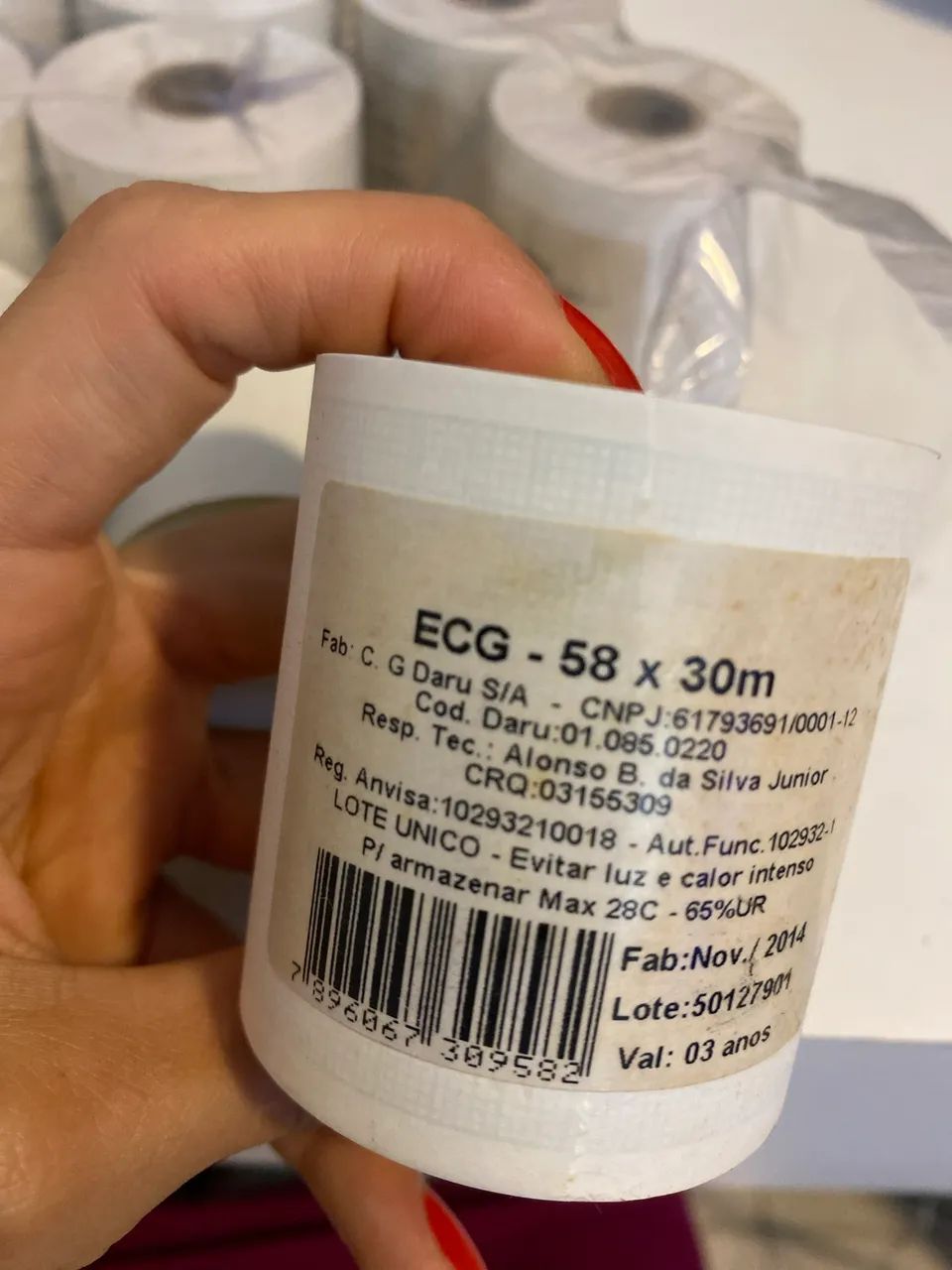 Rolo/ bobina de papel pra ECG Daru termossensivel  - Foto 3