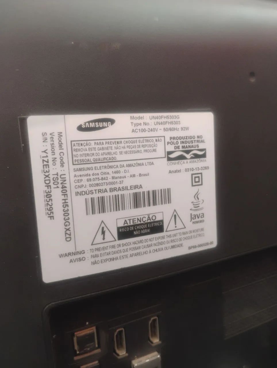Vendo TV smartv 40 polegadas Samsung 890,00
