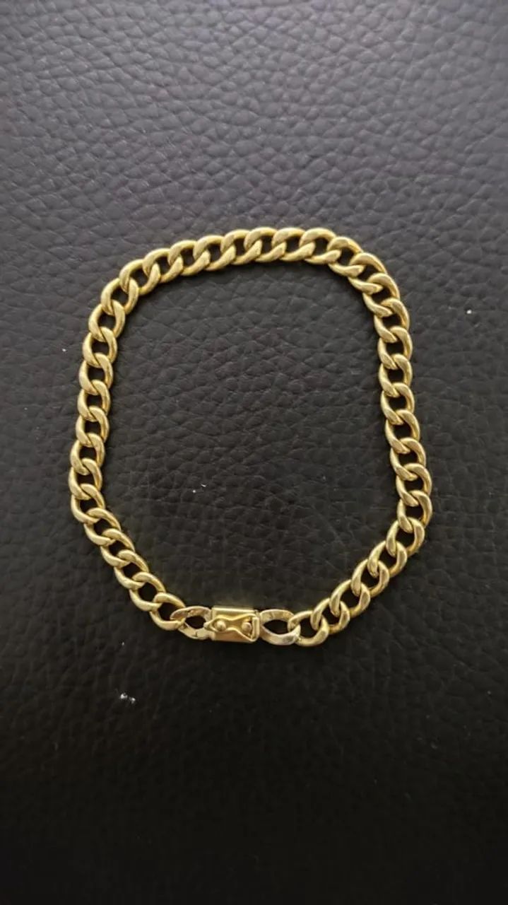 Pulseira de ouro grumet simples 18k 750 - 9,6 gramas