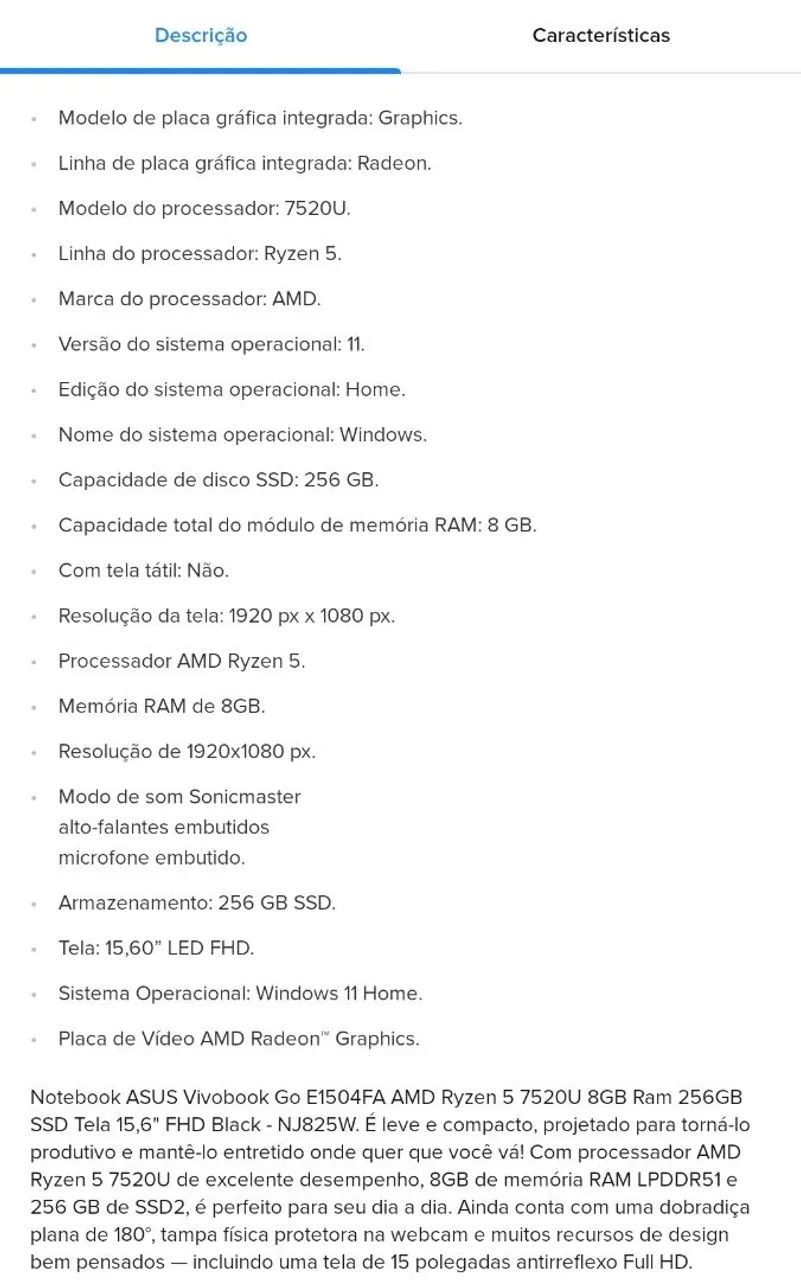Notebook Asus vivobook  - Foto 2