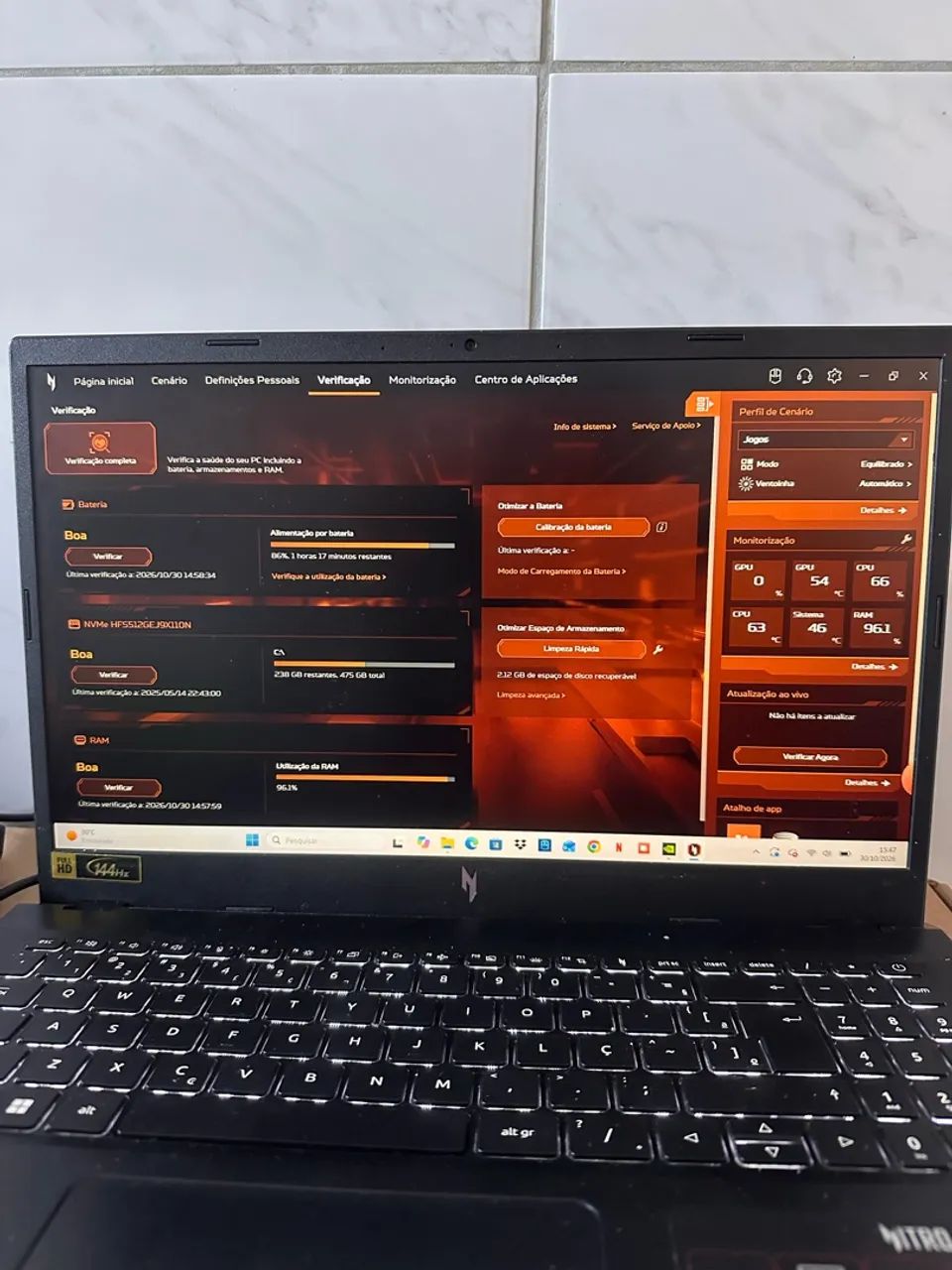 Notebook Acer nitro v15 512gb GeForce rtx 4050 processador core i5 - Foto 4