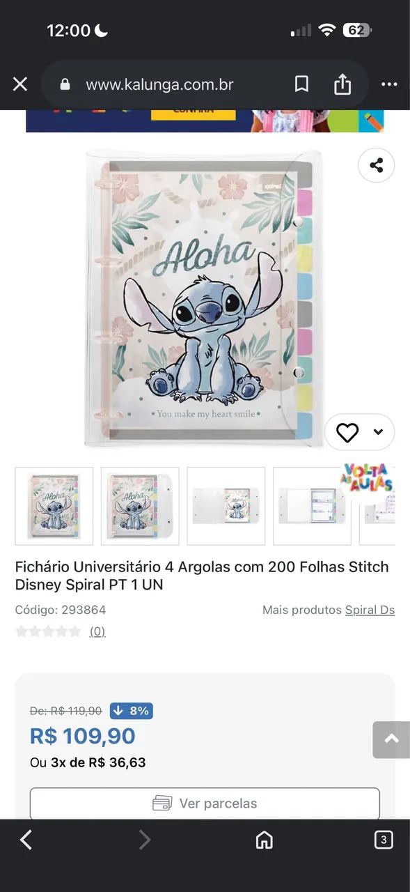 Fichário Stitch Novo - Foto 2
