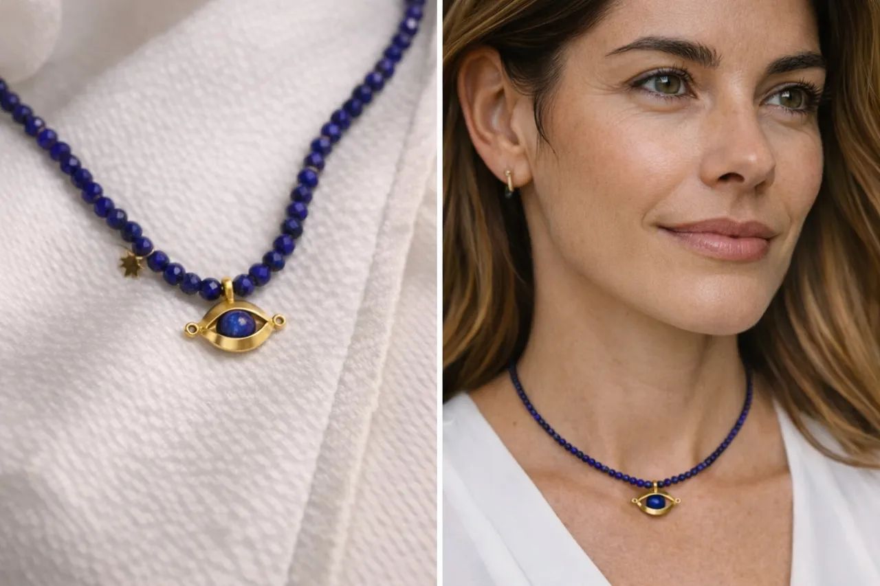 Colar 18k JOALHERIA ANIMALE ORO - OLHO GREGO  