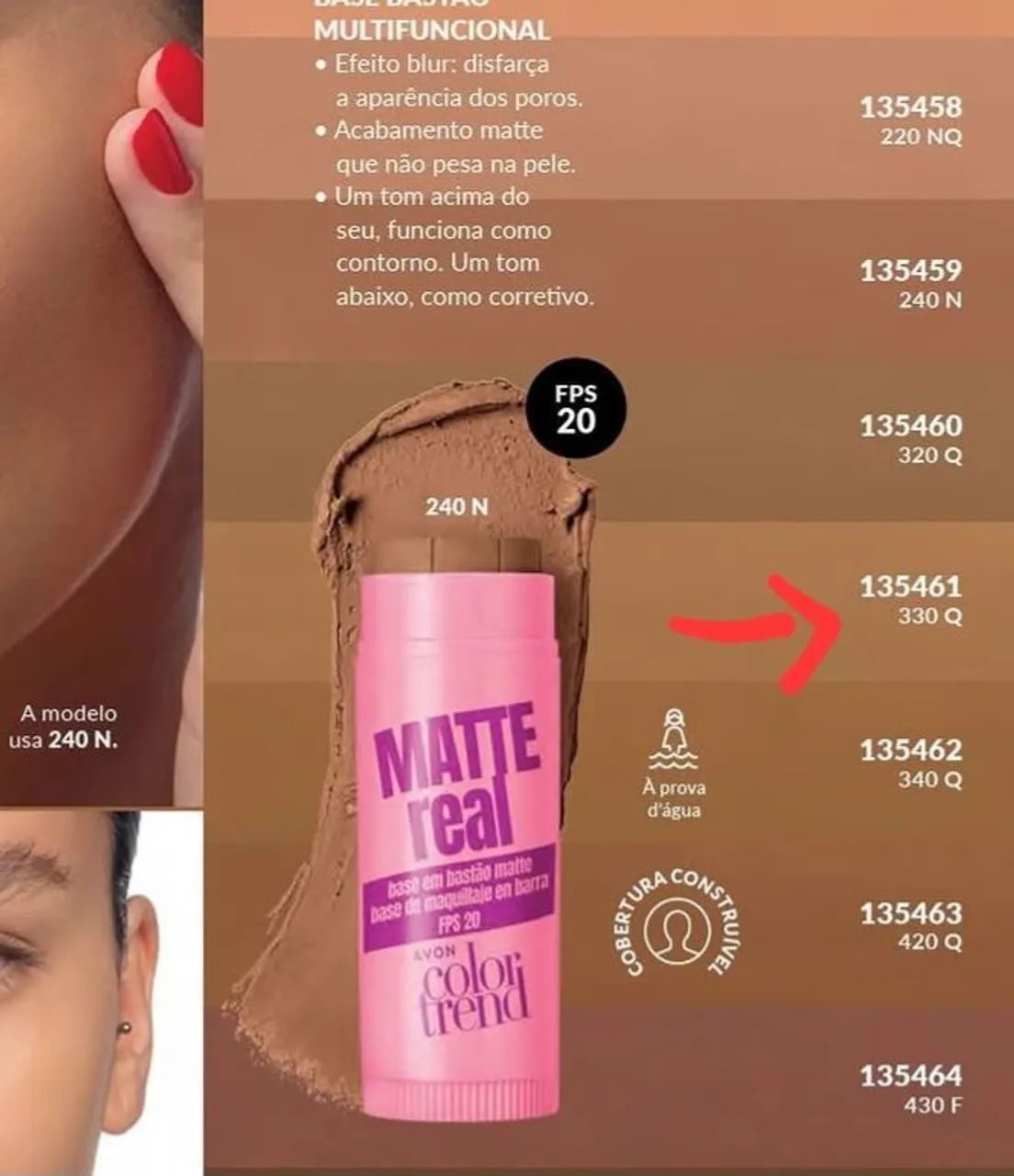 Base em bastão matte real avon 330  - Foto 3