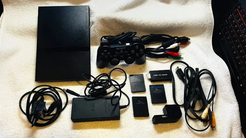 PS2 SLIM - COM ACESSORIOS ORIGINAIS - Foto 2