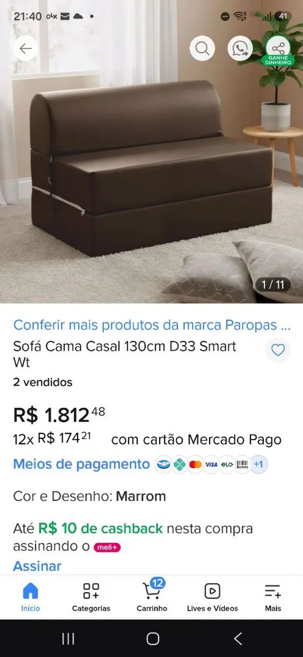 Sofá Cama Casal 130cm D33 Smart - Foto 3