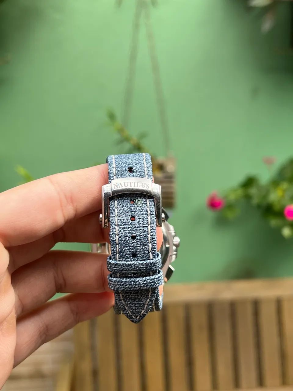 RARO Relógio Patek Philippe Nautilus Denim Jeans Automático  - Foto 4