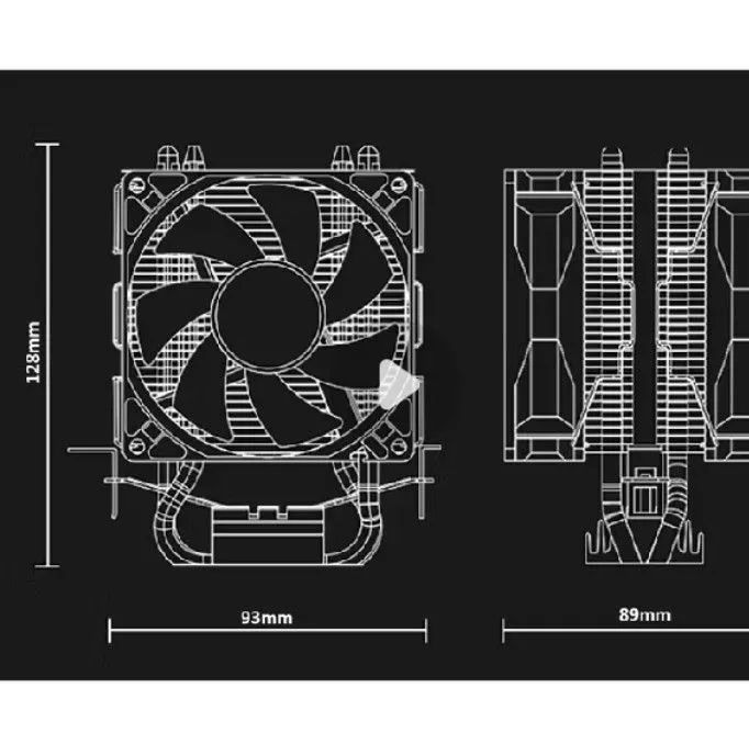 Air Cooler Processador Duplo Pc Cpu Rgb Intel Amd Universal - Foto 3