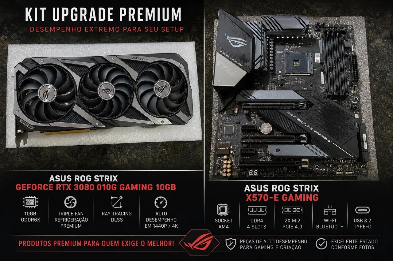 KIT PC GAMER UPGRADE COM PLACA DE VIDEO + PLACA MÃE