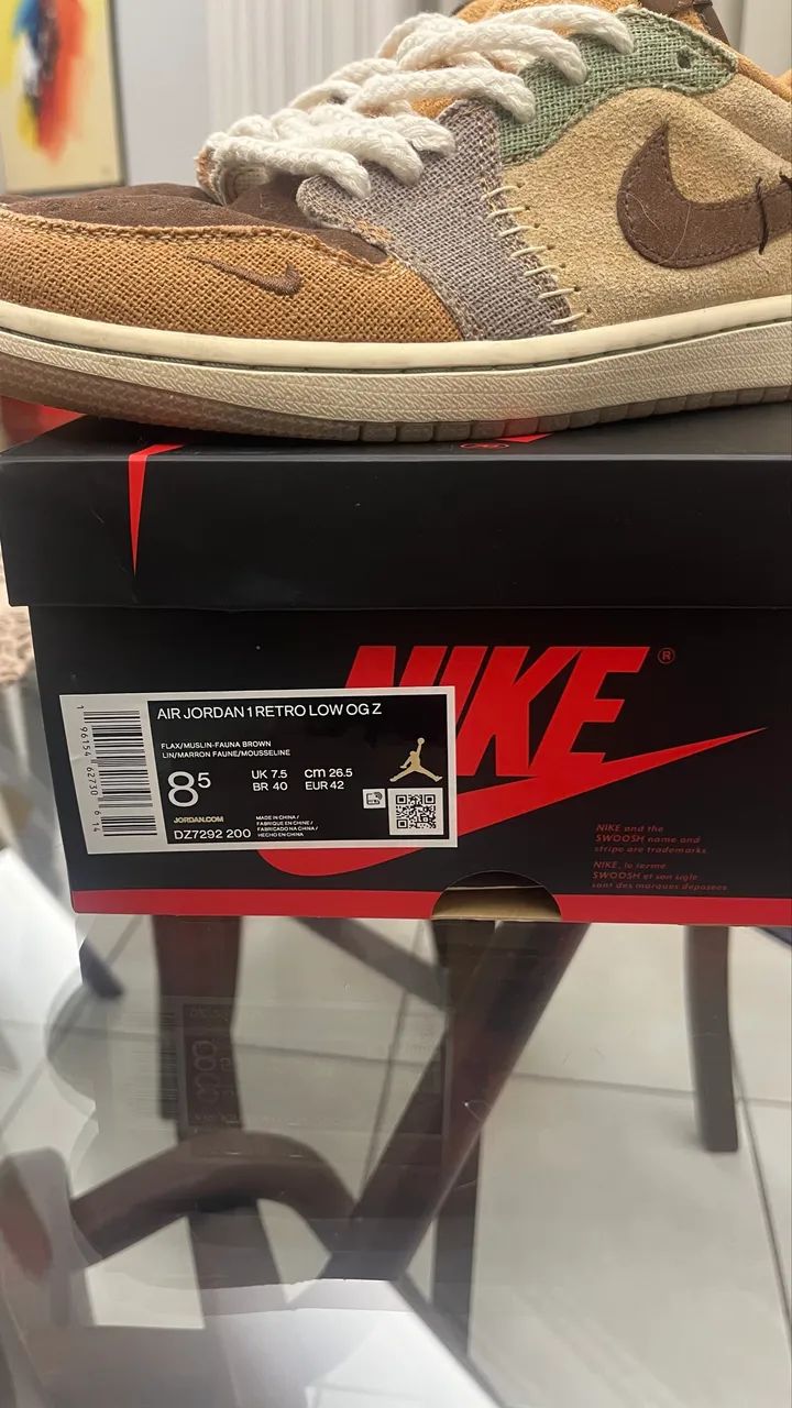 Air Jordan 1 Low Voodoo Flax and Oil Green - tam 40 - Foto 5