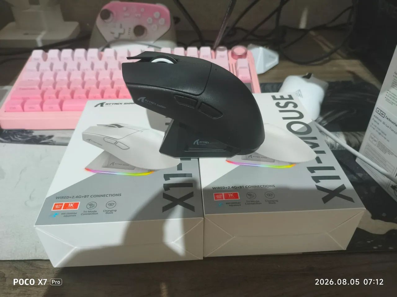 Mouse Gamer Attack Shark X11 Preto - Lacrado - Foto 2