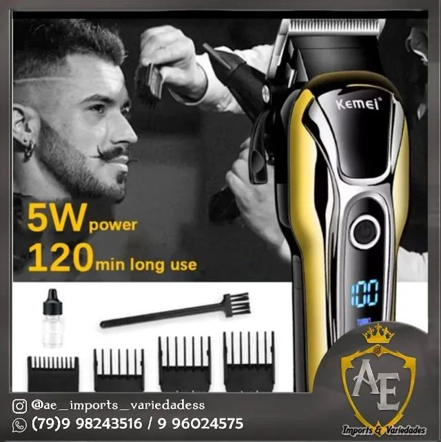 maquina de corta cabelo kemei