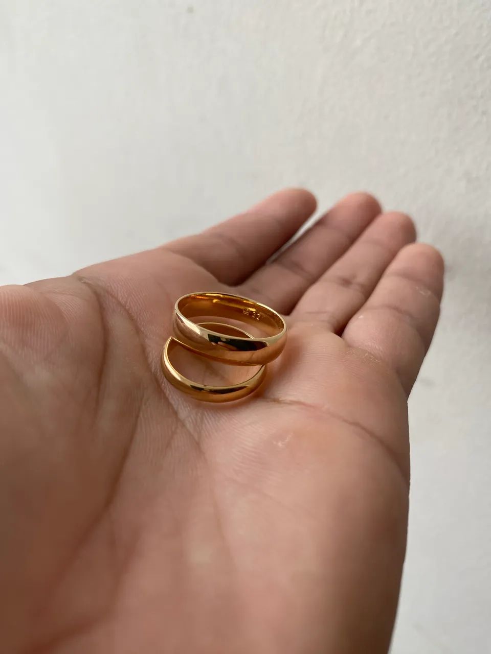 Par de aliança banhado a 18K
