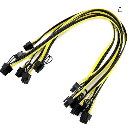 Mustpoint Cabo de alimentação GPU PCI-E de 6 pinos para 8 pinos (6+2) PCI-E  - Foto 2