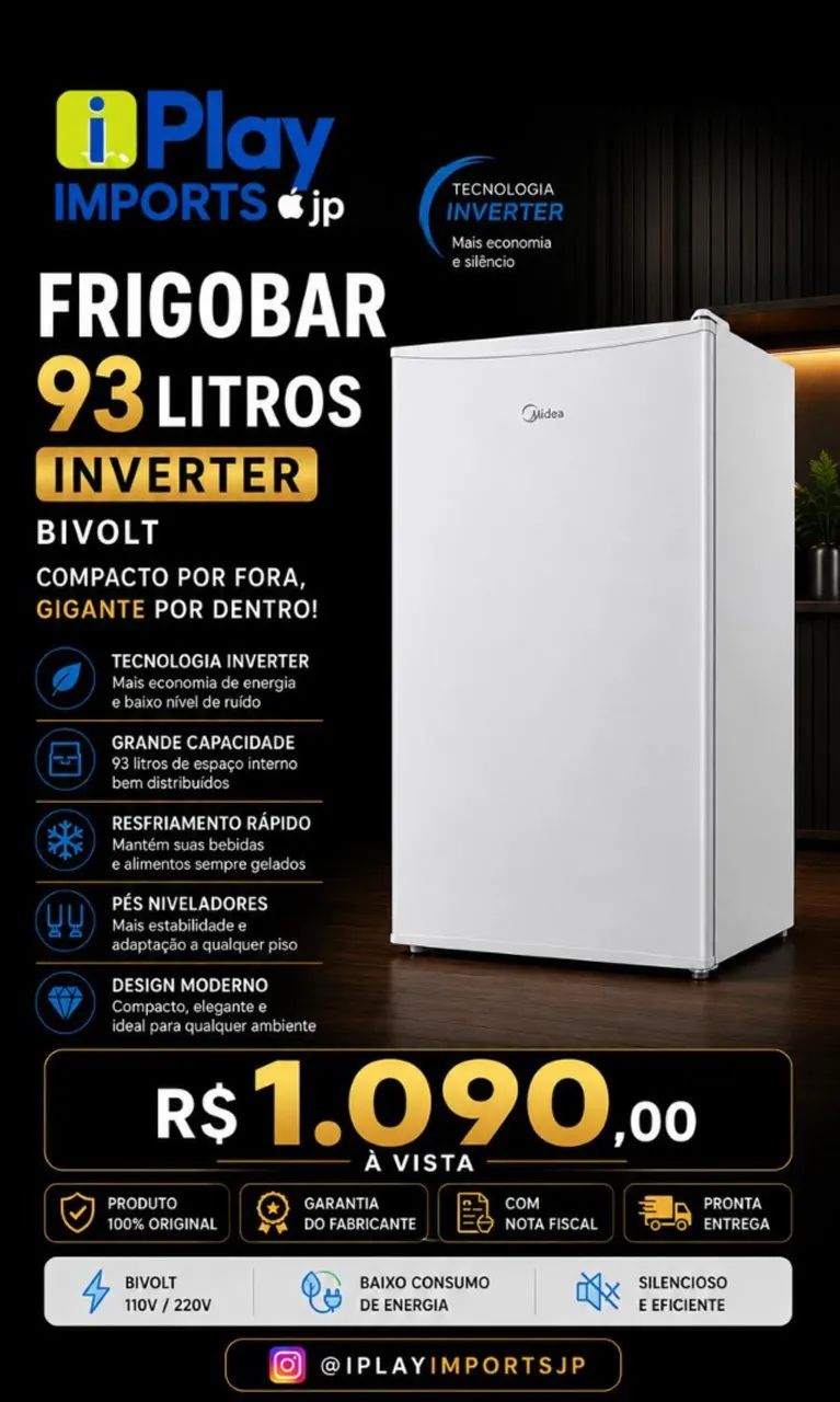 FRIGOBAR 93 LITROS MIDEA BIVOLT