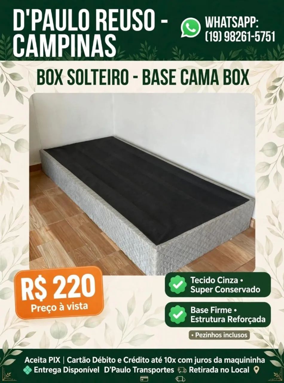 Base cama Box Solteiro 