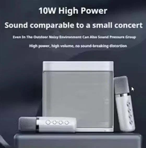 Máquina De Karaokê Com 2 Microfones Duplos Sem Fio Portable