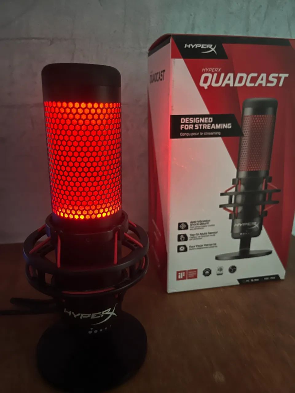 Microfone HyperX Quadcast com Caixa - Foto 3