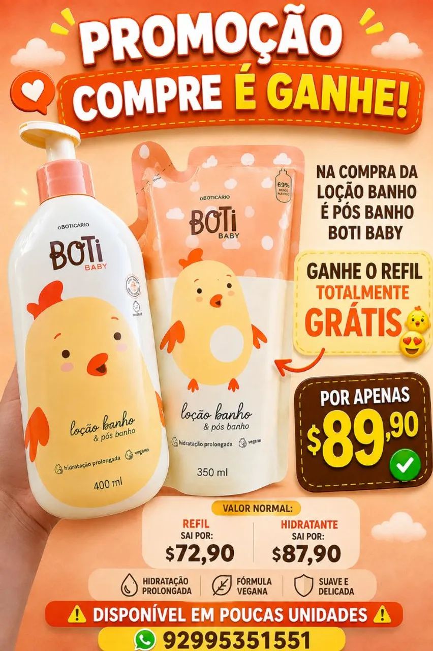 Compre o hidratante e ganhe o refil 
