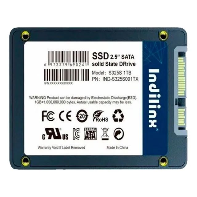 SSD INDILINX, 1TB, SATA 3, Leitura 550MB/s Gravação 500MB/s SSD INDILINX, 1TB, SATA 3, Leitura 550MB/s Gravação 500MB/s