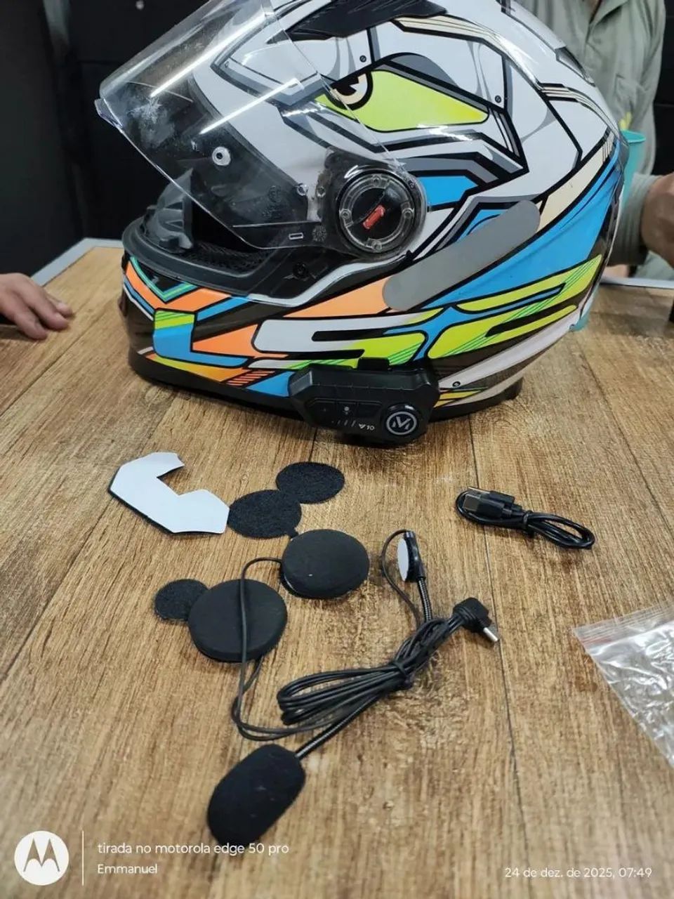 Fone intercomunicador para capacete.  - Foto 4