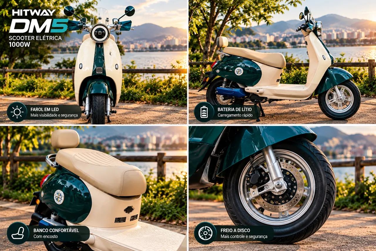 Scooter elétrica 1000w hitway DM5 - Foto 2