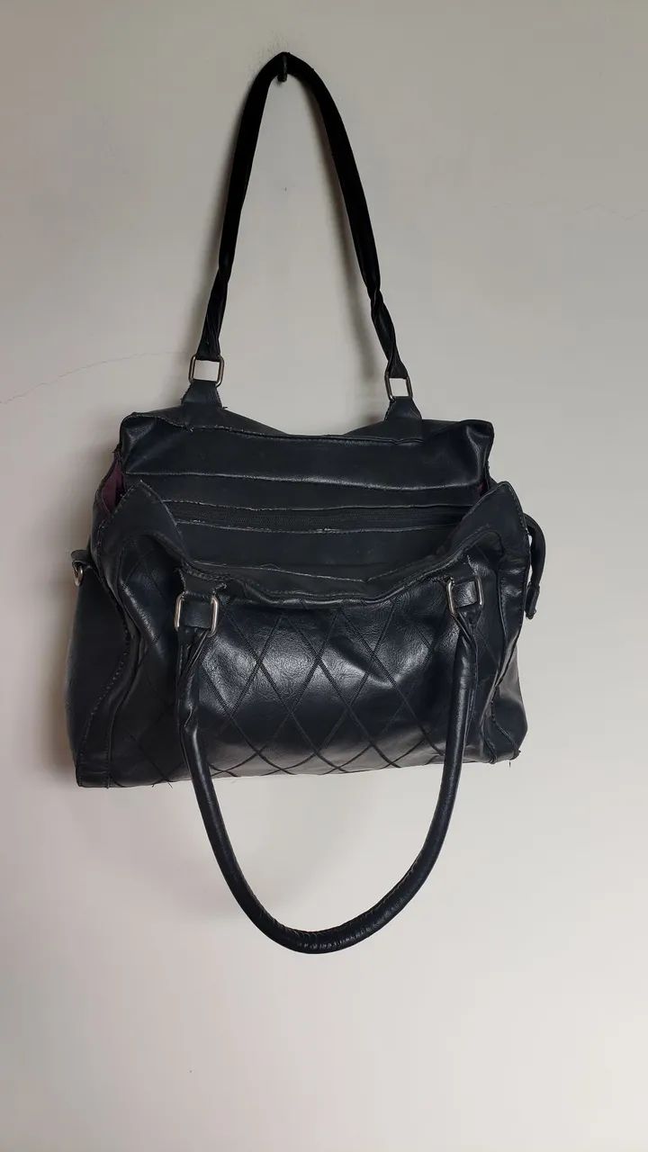 BOLSA DE COURO PRETA  - Foto 3