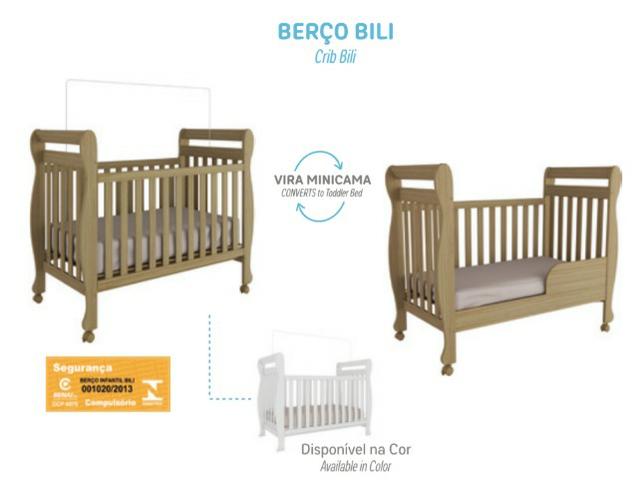 Frete Grátis* Berço Que vira Mini Cama - Bili *NOVO - Foto 4