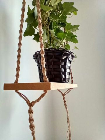 Hanger Plant Prateleira Suporte Macrame - Foto 2
