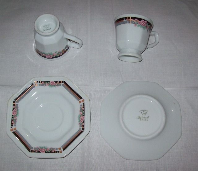 Jogo de café em porcelana Schmidt para 6 pessoas - octogonal - Foto 6