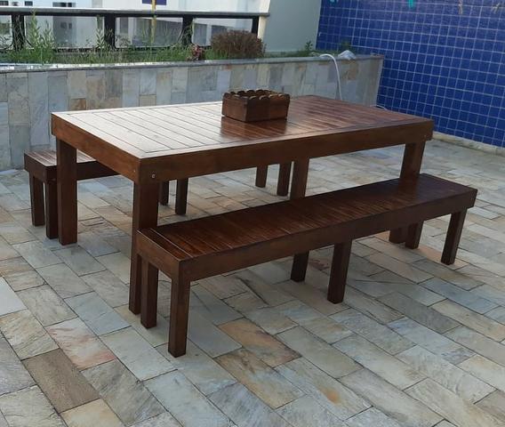 Mesa Rustica em Madeira Maciça - Foto 4