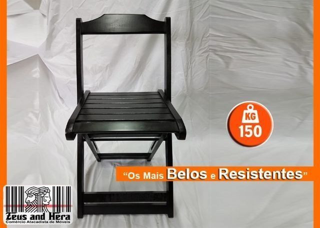 Conjunto Mesa Bar Restaurante Lanchonete Dobrável 70x70 Com 4 Cadeiras em Madeira Nobre - Foto 2