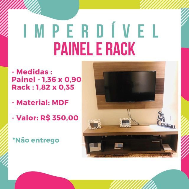 Imperdível Painel e Rack - Semi Novo - Foto 2