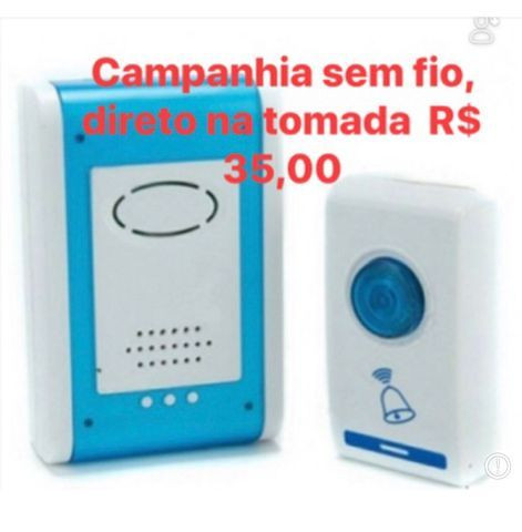 Campanhia sem fio direto na tomada