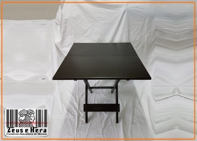 Conjunto Mesa Bar Restaurante Lanchonete Dobrável 70x70 Com 4 Cadeiras em Madeira Nobre - Foto 4