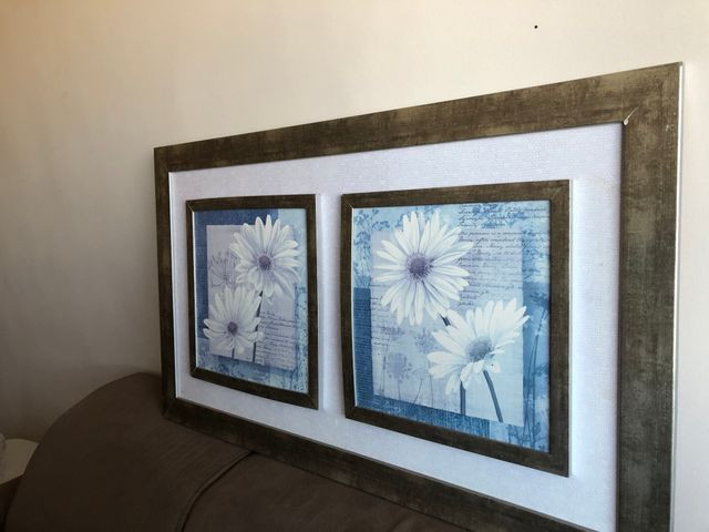 Quadro vintage flores brancas - Foto 4