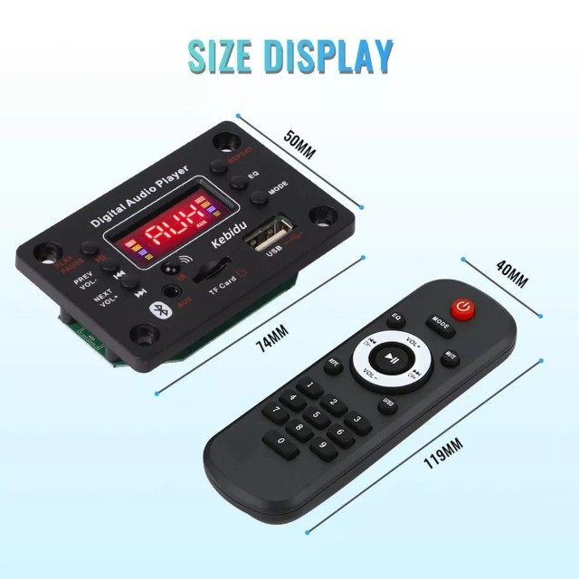 Amplificador bluetooth 5.0 mp3 placa 12v - Foto 2