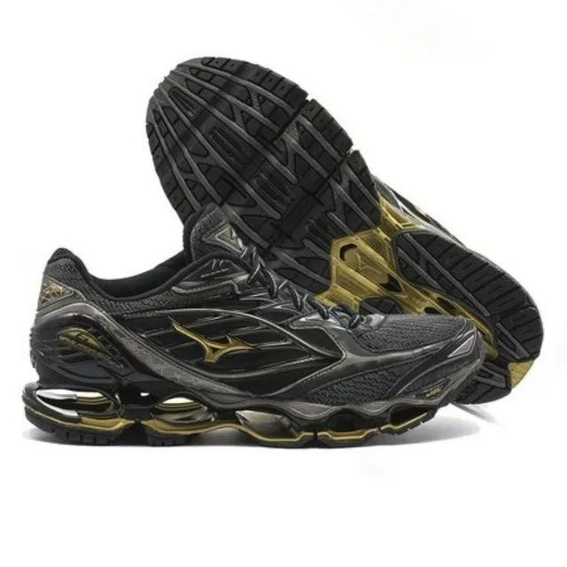 Raridade Tenis Mizuno Wave Prophecy 6 Preto Dourado Novo Original Caixa