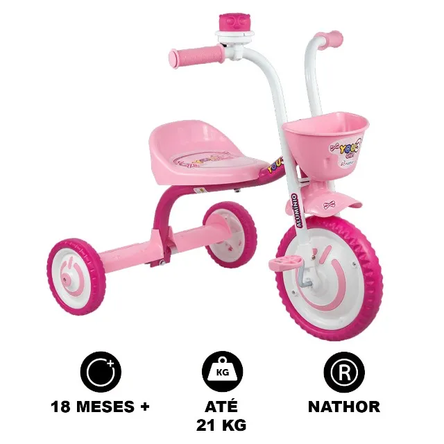 Triciclo Bicicleta Infantil Menina You 3 Girl Rosa Nathor