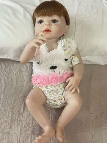 Boneca Bebê Reborn 100% Silicone Menina 55 Cm Pronta Entrega Isabella