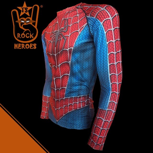 Camisa de Compressão Homem Aranha Clássico Rashguard Elastano Manga Longa Adulto  - Foto 2